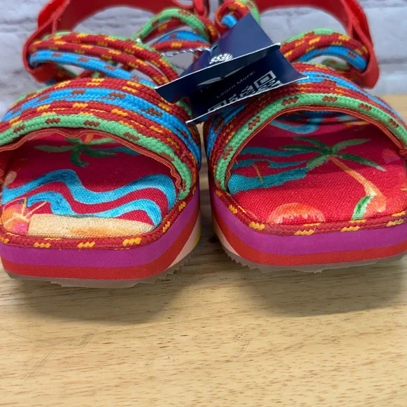 FARM RIO Tropical Platform Sandal NWT Sz 8 retail $230 - Picture 5 of 14